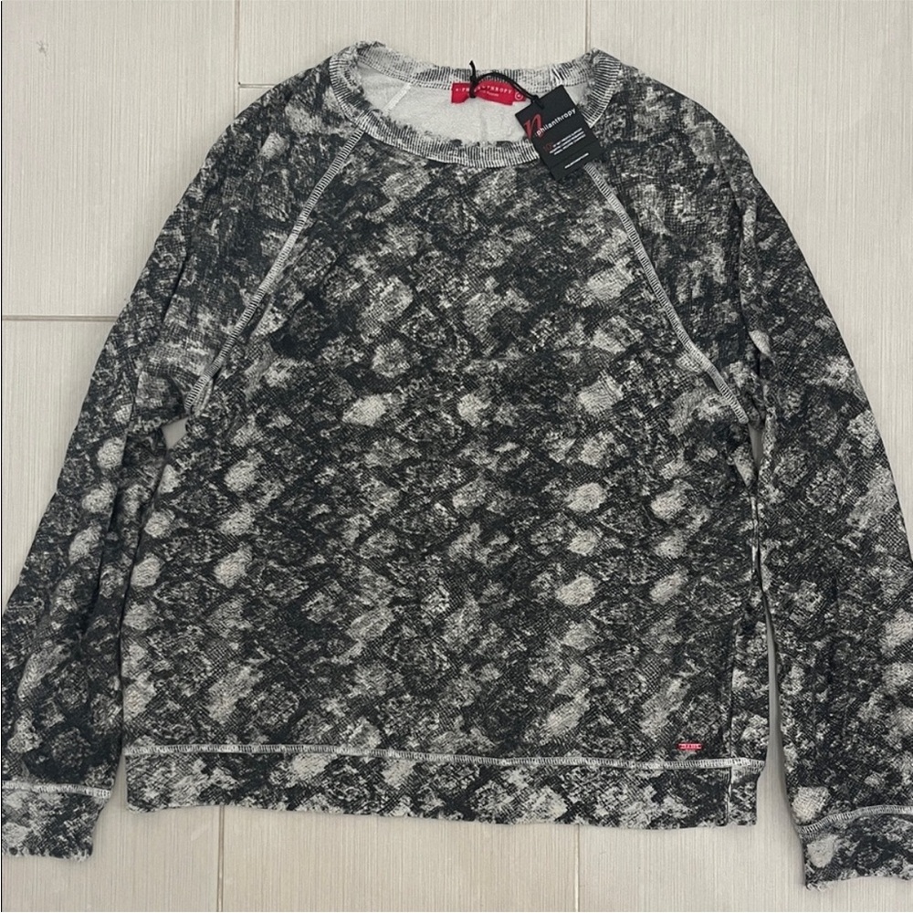 n:PHILANTHROPY Charcoal and Light Gray Textured Hoodie